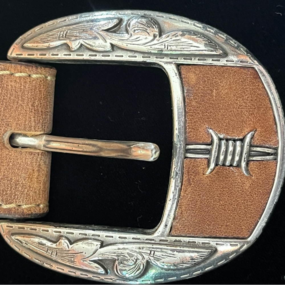 Justin Men's Fenced In Leather Belt View 5